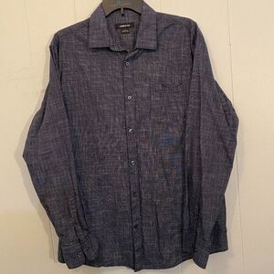 Claiborne Cotton Button-down long sleeve Pen Stripe Shirt Men Size L